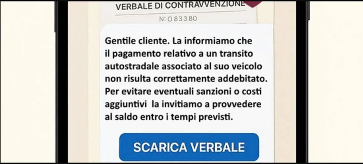 Pedaggi autostradali non pagati: la nuova truffa su WhatsApp